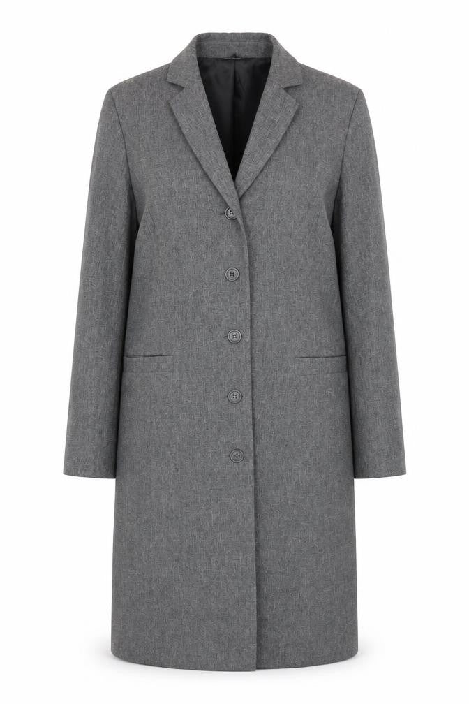 New Look Women's Grey Long Overcoat Size 12