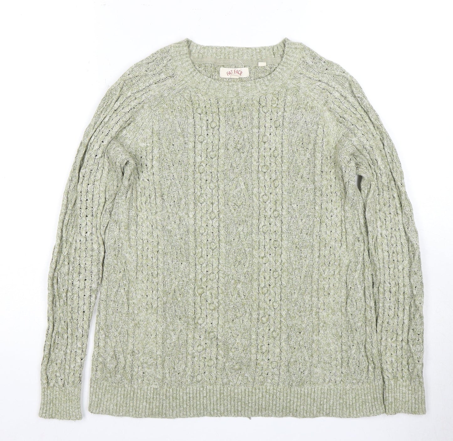 Fat Face Women’s Grey Cable-Knit Pullover Jumper Size 8