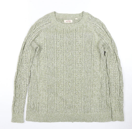 Fat Face Women’s Grey Cable-Knit Pullover Jumper Size 8