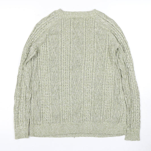 Fat Face Women’s Grey Cable-Knit Pullover Jumper Size 8