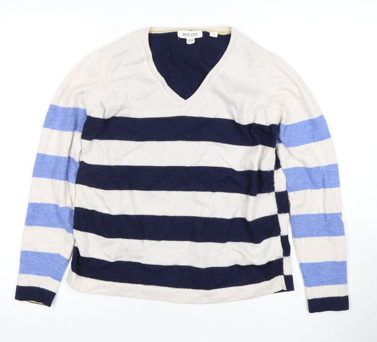 White Stuff Women's Multicoloured Stripe Pullover Jumper 16