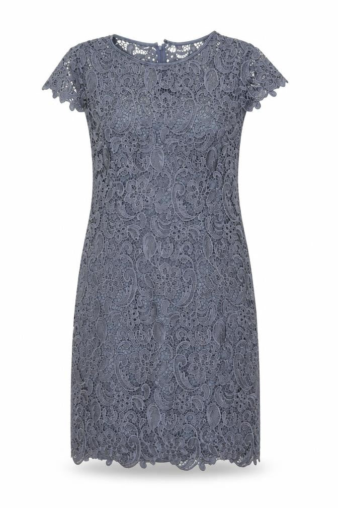Fenn Wright Manson Women Grey Lace Sheath Dress