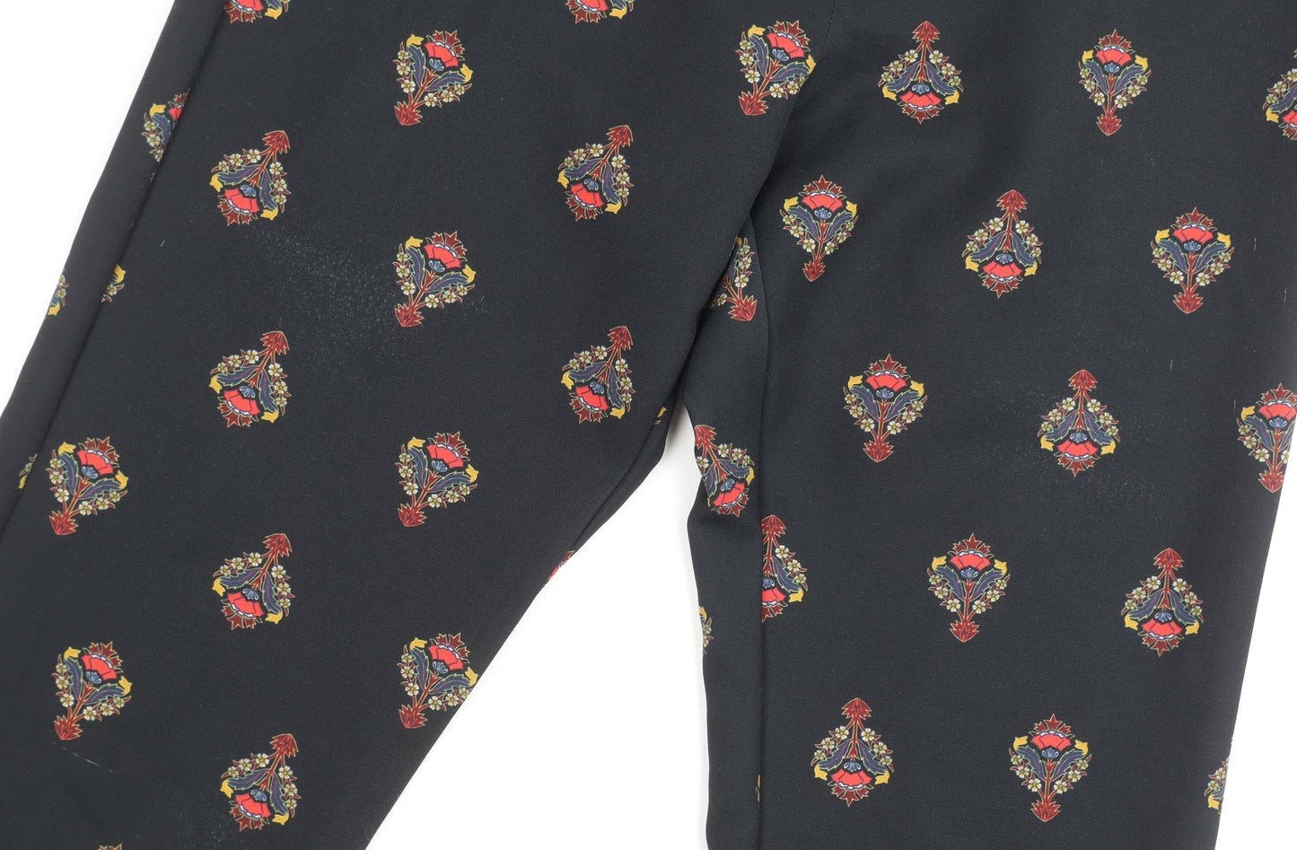 Topshop Women's Black Paisley Trousers Size 8 Regular