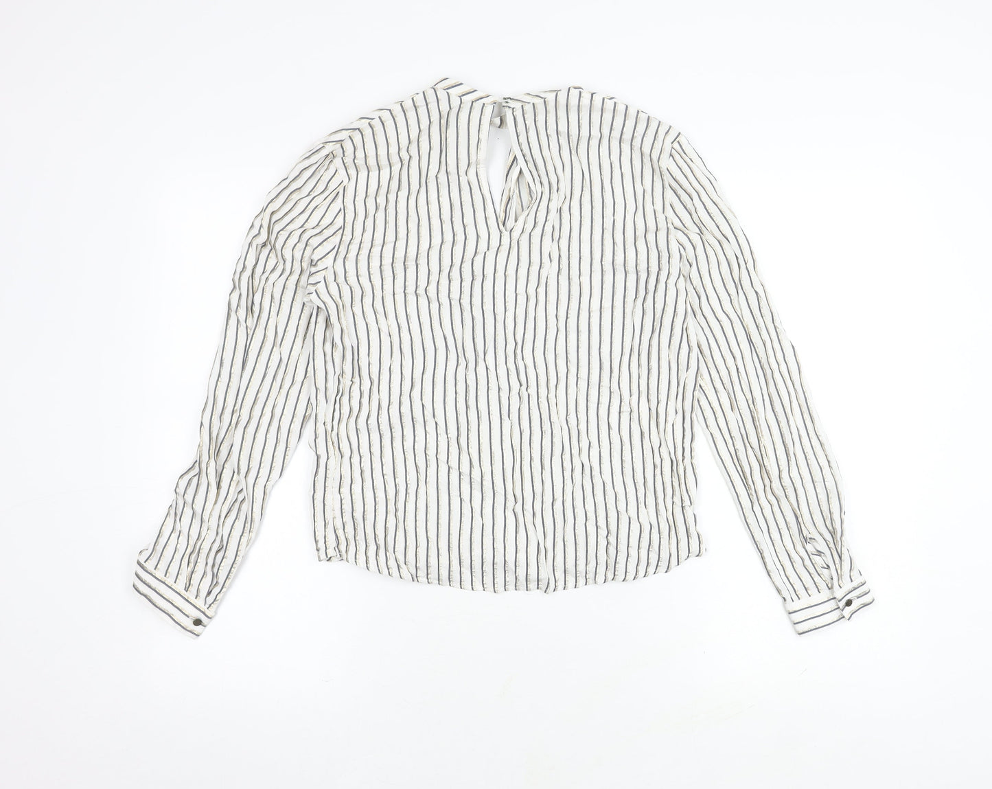 Marks and Spencer Women's Ivory Striped Top Size 8