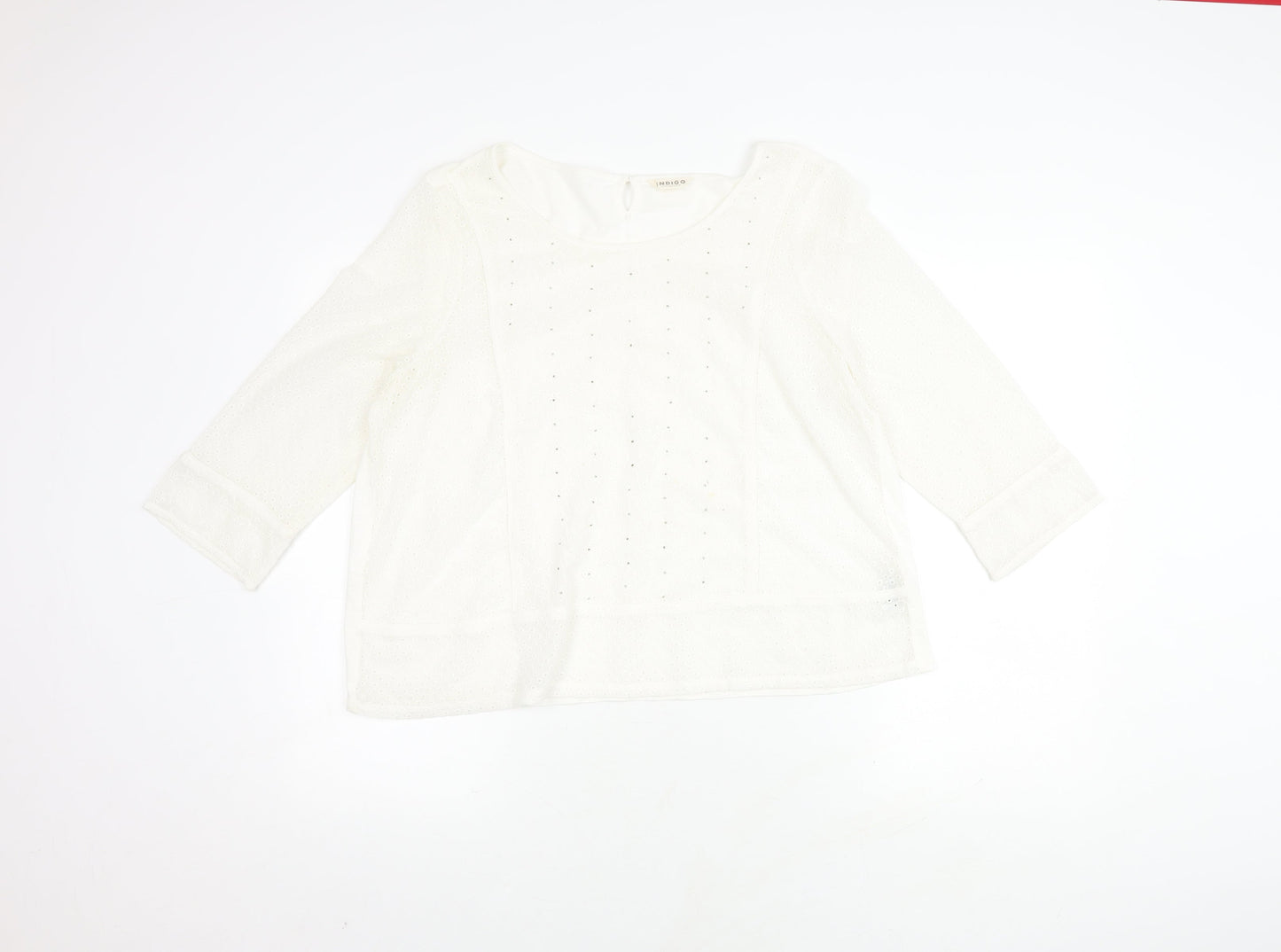 Marks and Spencer Women's Ivory Jersey Top Size 18