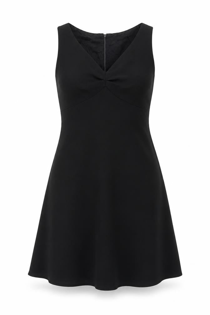Lois Snyder Petite Black Sleeveless V-Neck Dress