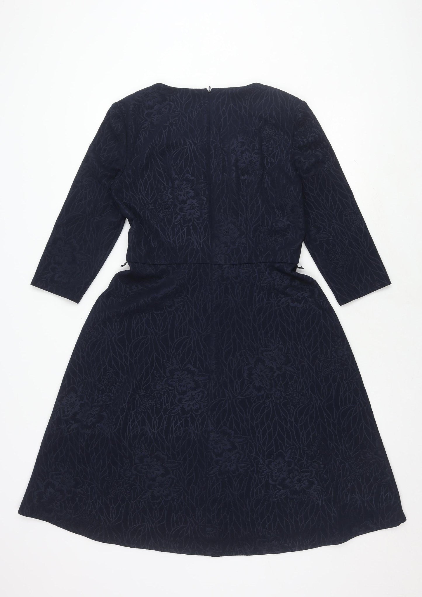 Kaliko Black Long Sleeve Dress, Size 10, Floral, Elegant