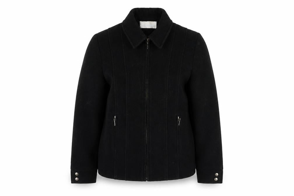 Amaranto Women's Black Wool Zip Jacket Size 10