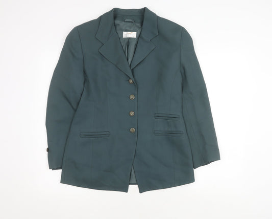 Precis Petite Women's Green Blazer Size 12 Lined Elegant