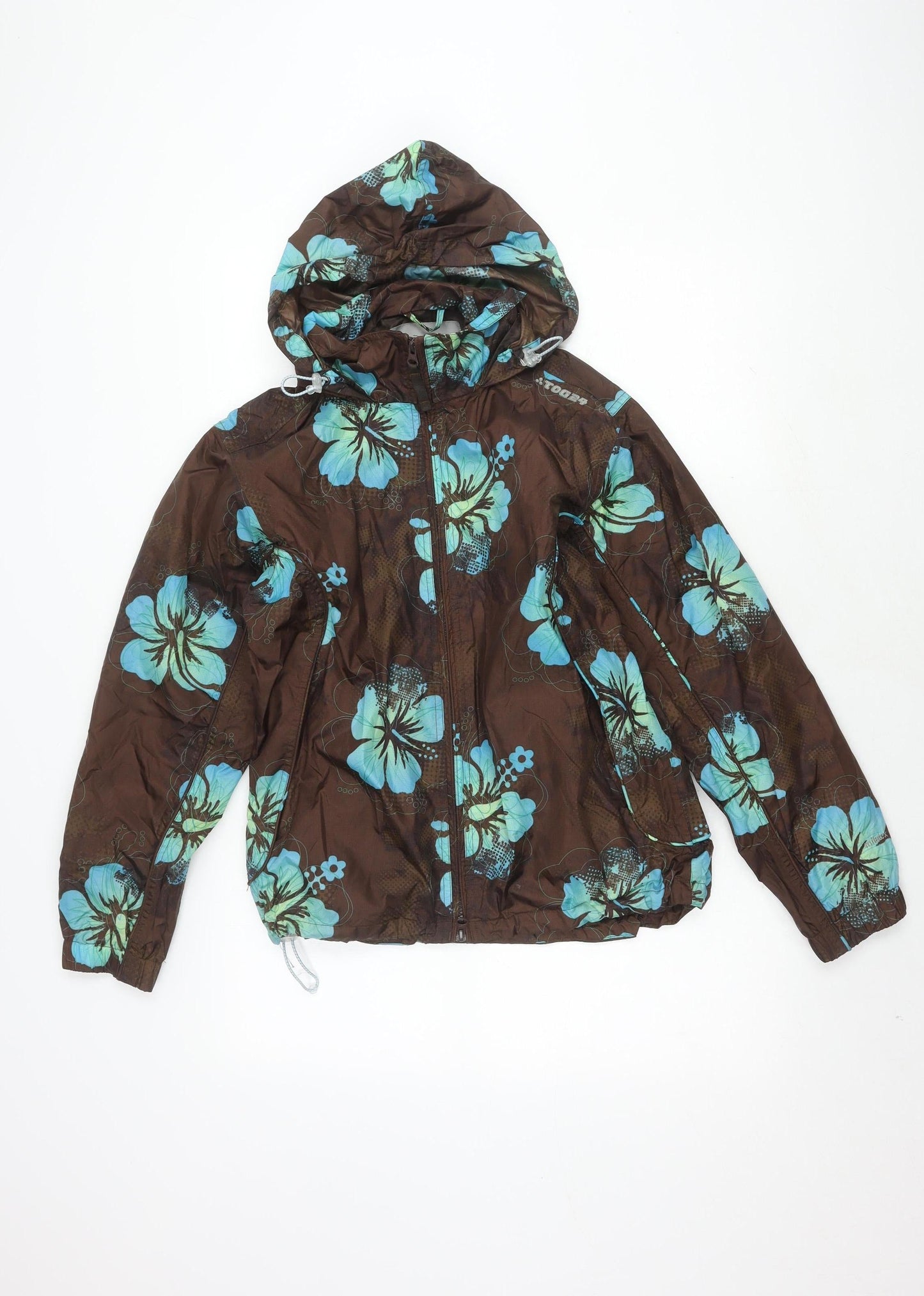 TOG24 Women's Brown Floral Rain Coat Size 12