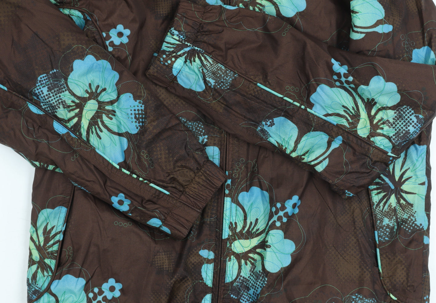 TOG24 Women's Brown Floral Rain Coat Size 12