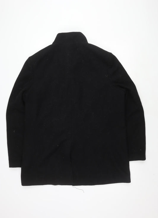 Debenhams Men's Black Wool Blend Coat Size 44