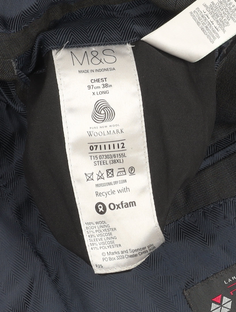 Marks and Spencer Men's Grey Wool Blazer 38XL