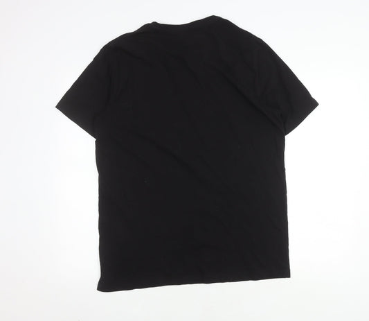 Puma Men's Black Graphic Sports T-Shirt, Size L