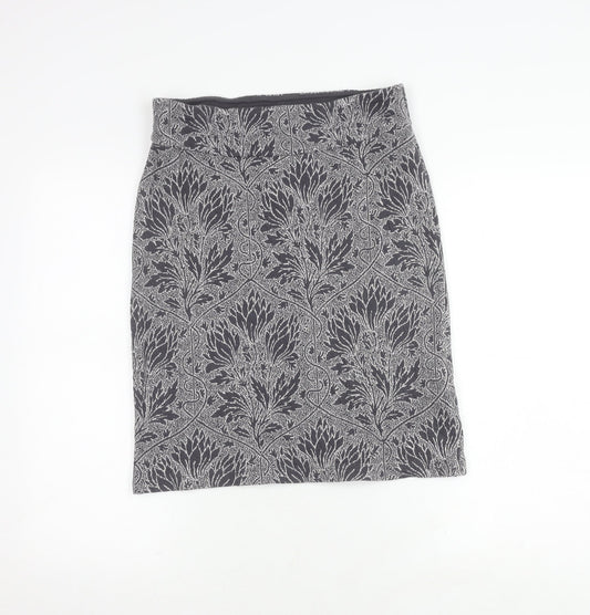 White Stuff Women's Grey Cotton Pencil Skirt Size 10