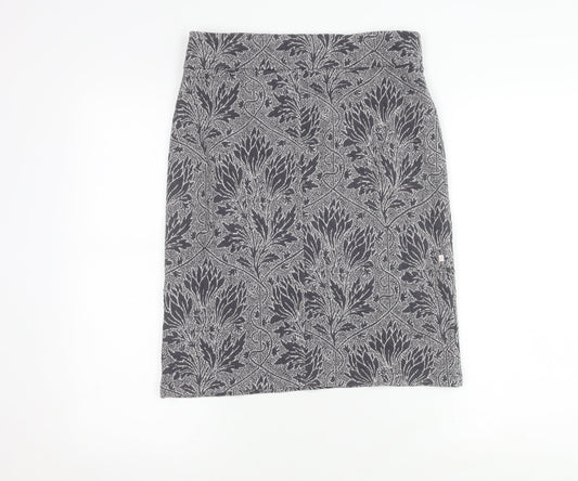 White Stuff Women's Grey Cotton Pencil Skirt Size 10