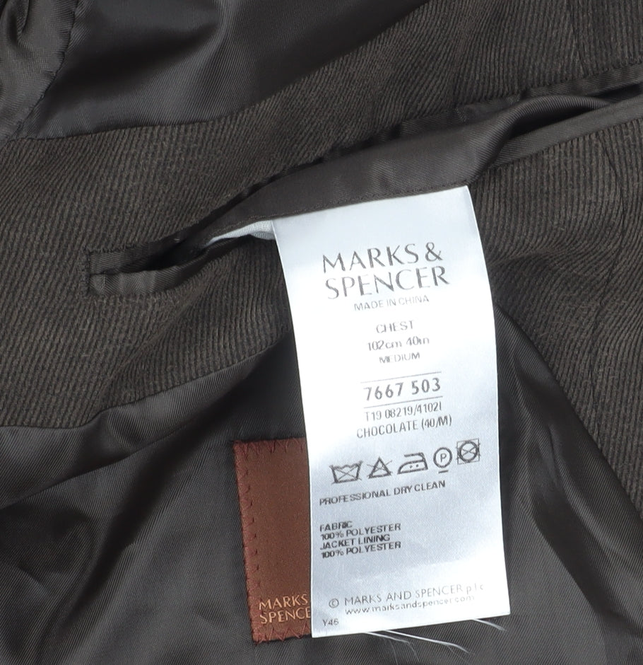 Marks and Spencer Men's Brown Blazer - Size 40R