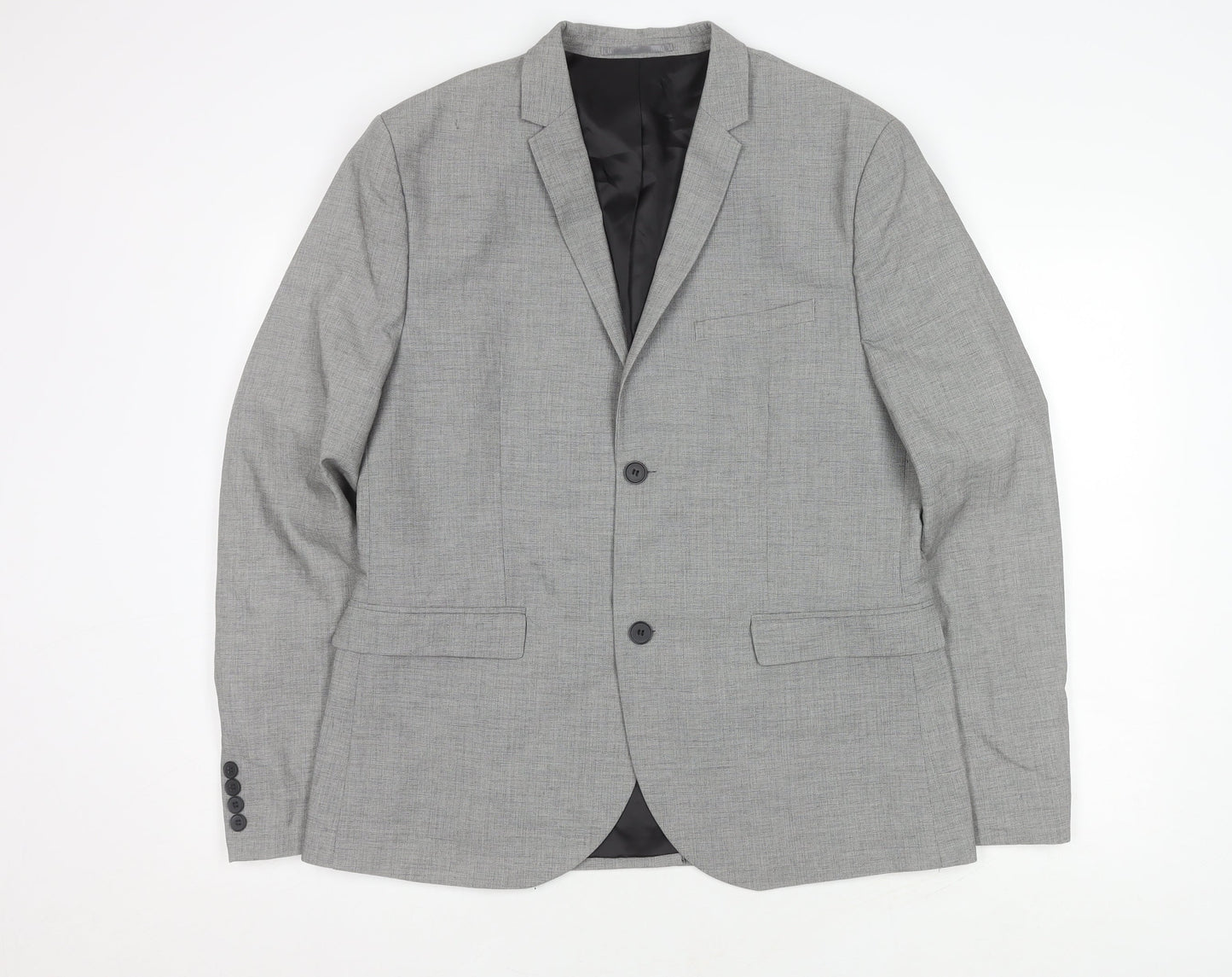 H&M Men's Grey Blazer 44R Regular Fit Jacket