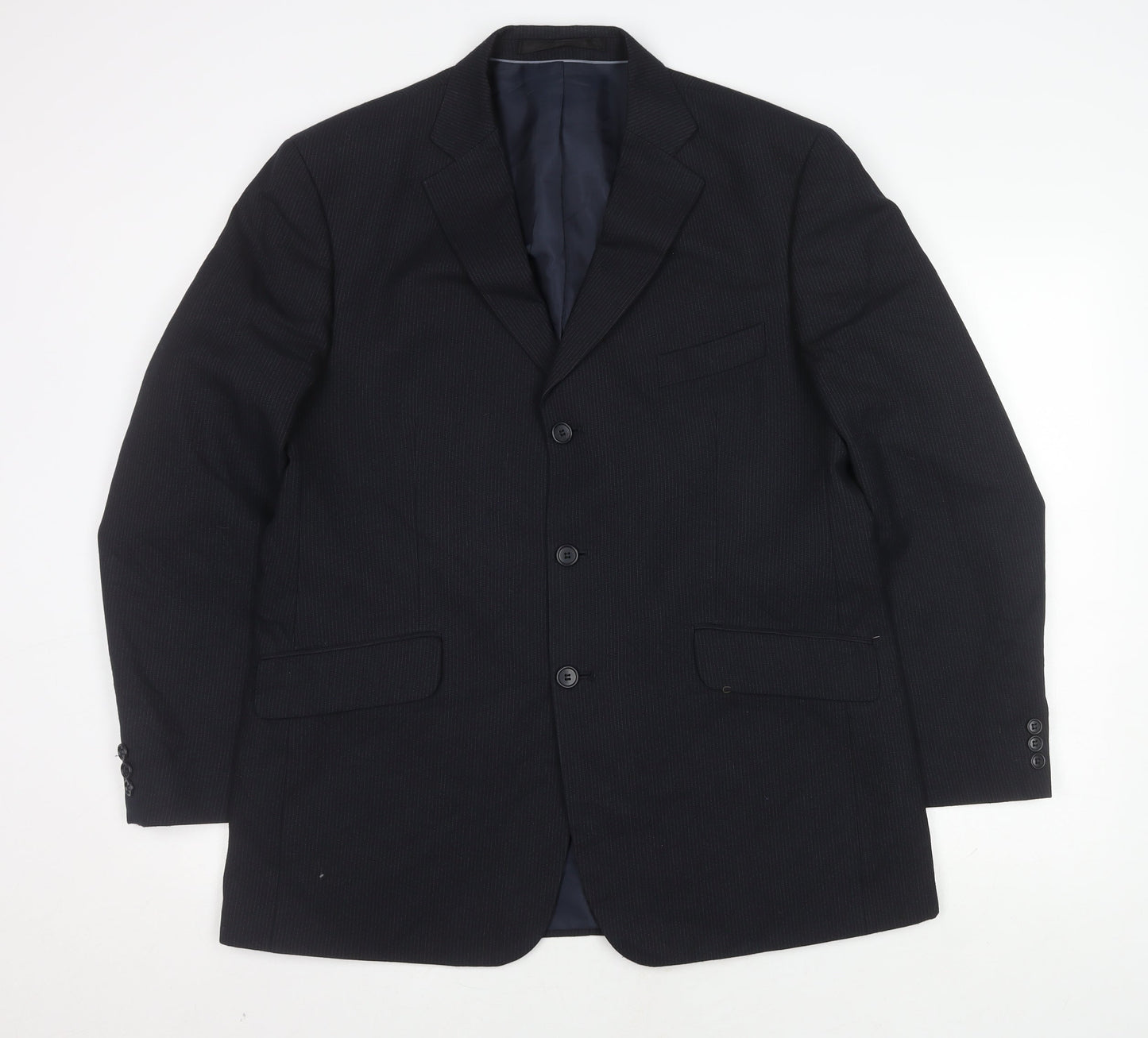 Marks & Spencer Men's Blue Striped Suit Jacket 42R