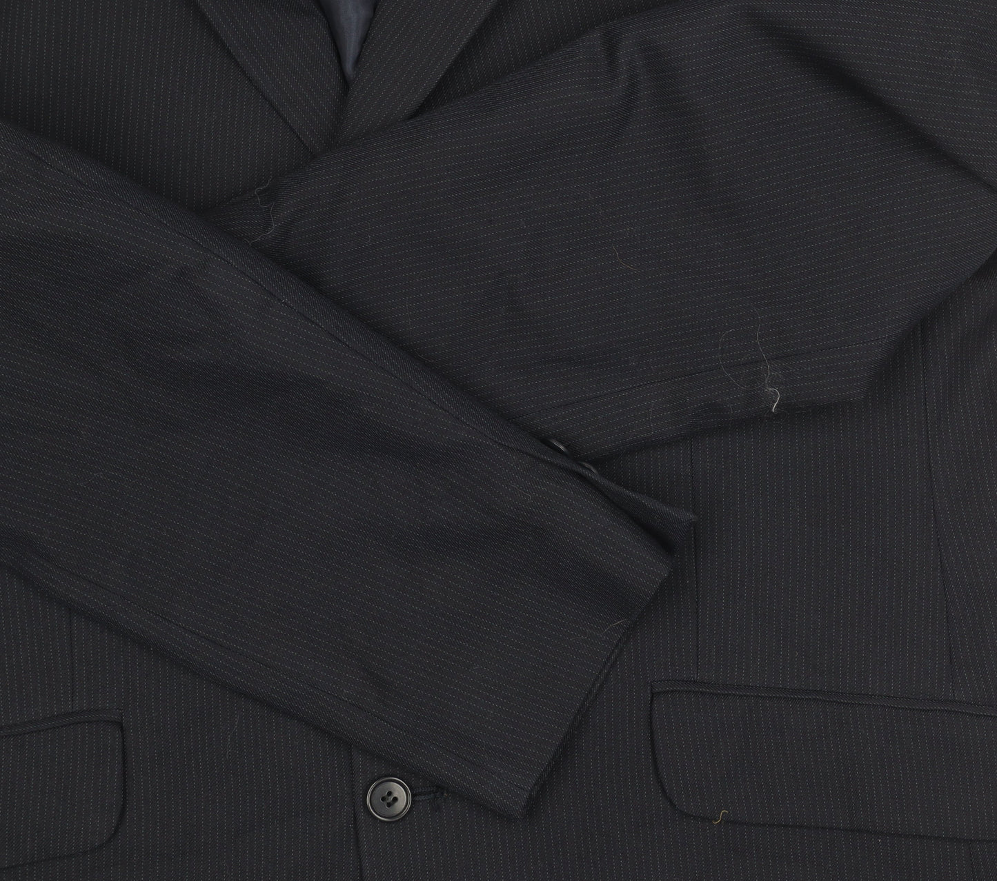 Marks & Spencer Men's Blue Striped Suit Jacket 42R