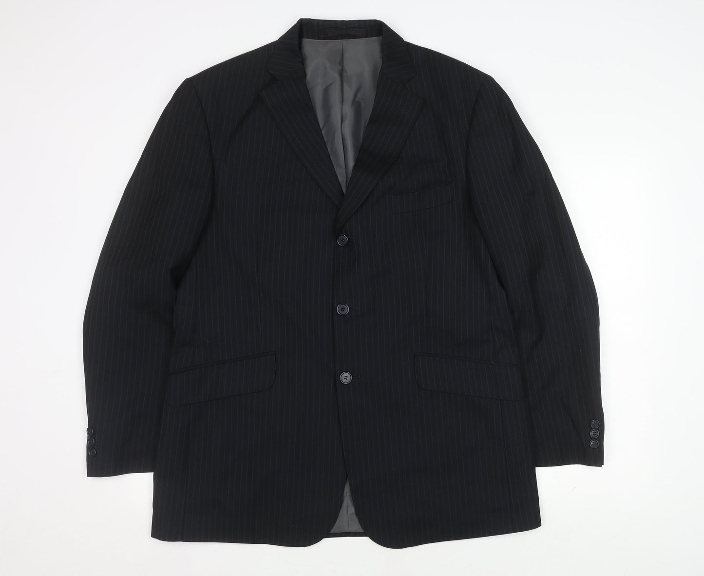 Marks and Spencer Men's Blue Striped Blazer Size 42R