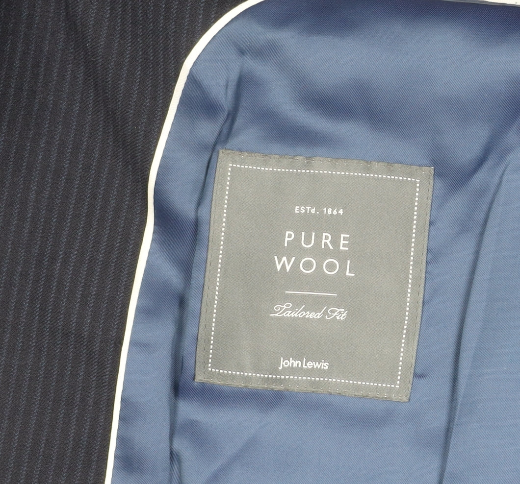 John Lewis Men's Blue Striped Suit Jacket 40R