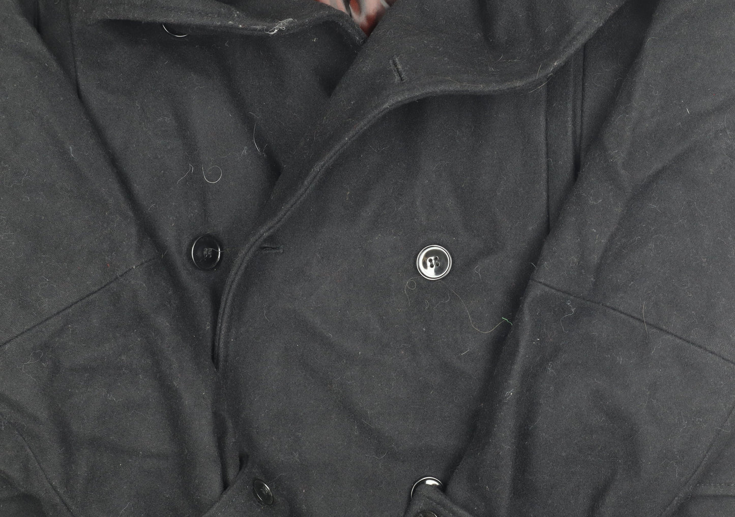 H&M Men's Black Wool Blend Coat, Size 44 Regular Fit