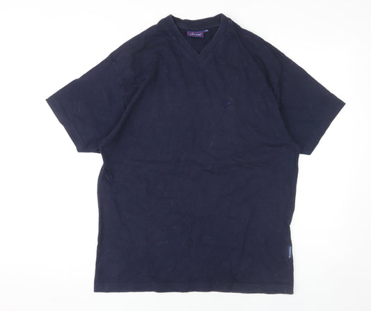 Kangol Men's V-Neck Blue T-Shirt, Size M