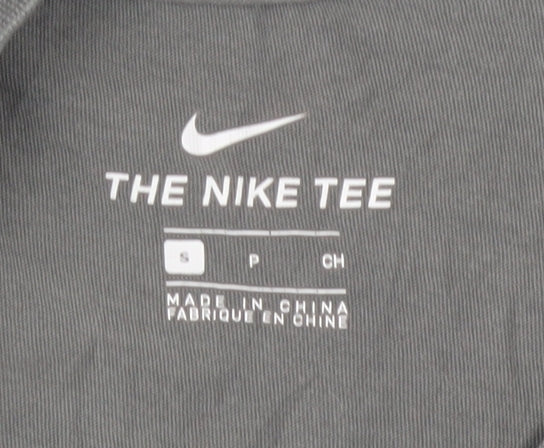 Nike Men's Grey Crew Neck T-Shirt, S, Cotton, Logo