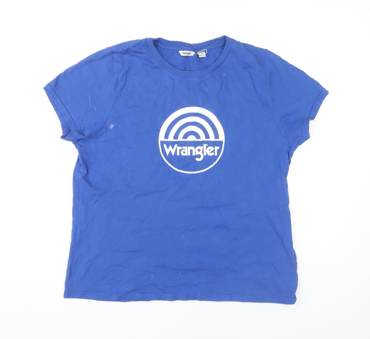 Wrangler Women's Blue Crew Neck T-Shirt - Medium