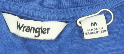 Wrangler Women's Blue Crew Neck T-Shirt - Medium