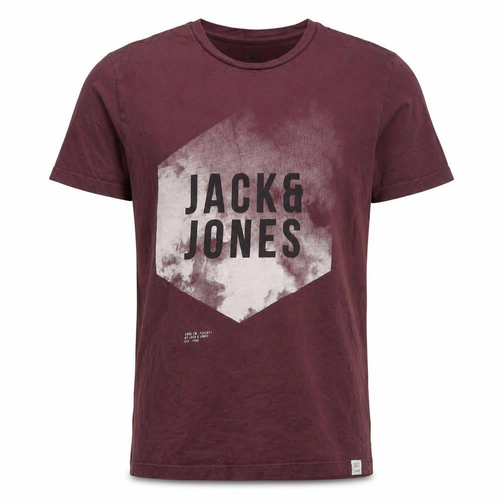 Mens UK Size M JACK & JONES Red  Cotton T-Shirt