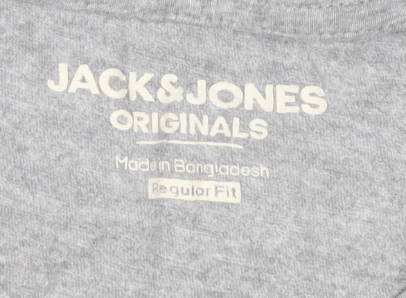 Jack & Jones Men's Grey Regular Fit T-Shirt, M