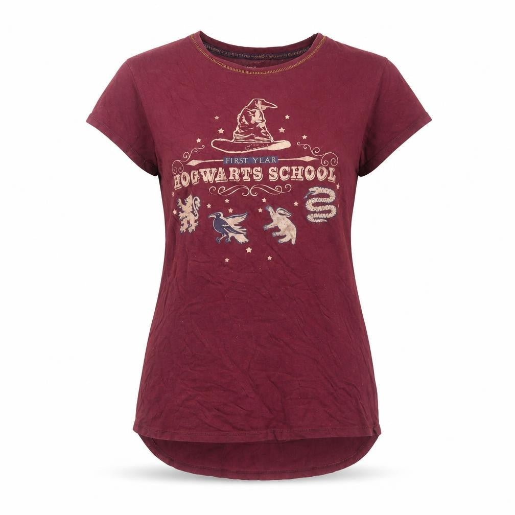 Unisex Adultss UK Size S Harry Potter Red Cotton T-Shirt