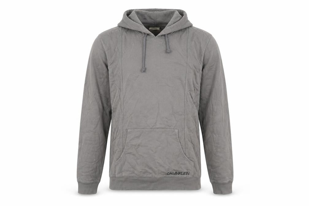 Mens UK S Regular Calvin Klein Grey Pullover Hoodie