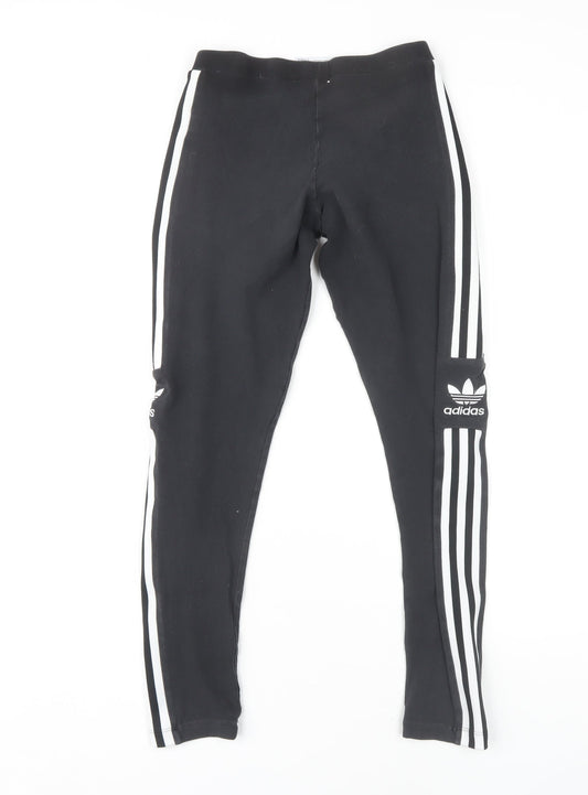 Adidas Women's Black Ankle Leggings Size 8 with Side Stripe