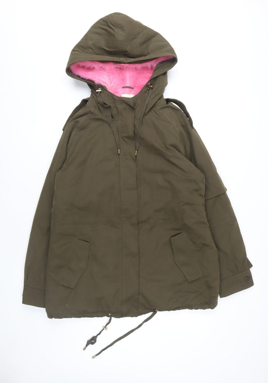 Ky Création Women's Green Parka L Hooded