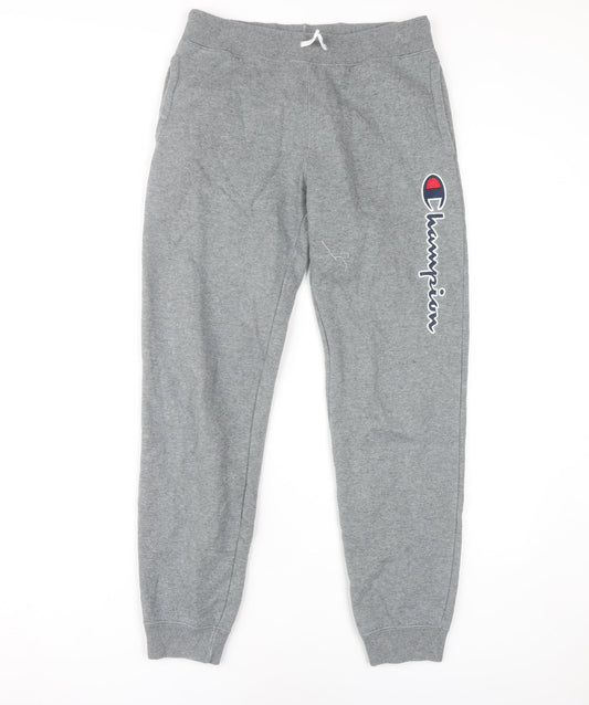 Champion Boys Grey Jogger Trousers Size L - Cotton Blend