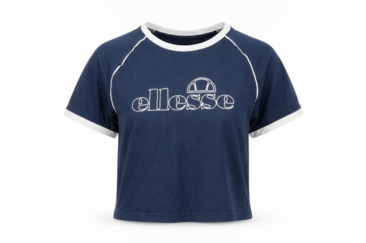 Womens UK Size 6 ellesse Blue Cotton T-Shirt