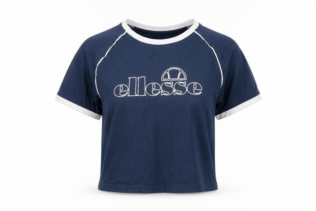 Womens UK Size 6 ellesse Blue Cotton T-Shirt