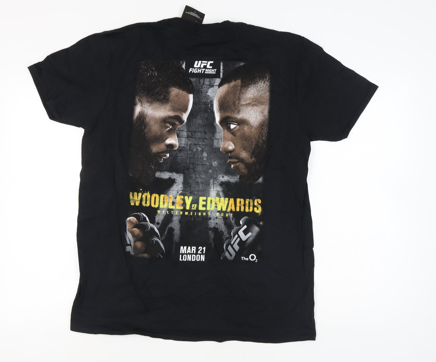 UFC Men's Black Cotton London Graphic T-Shirt Size L