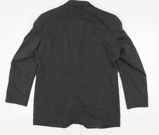 Kenzo Men's Grey Striped Suit Jacket UK 44, Classic Formalwear