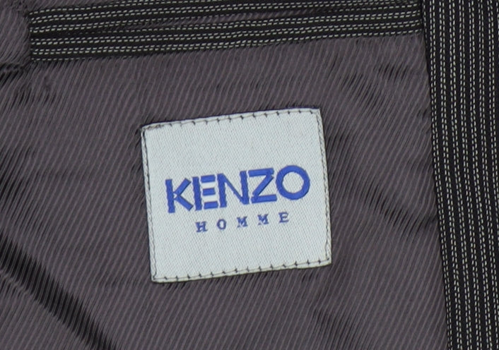 Kenzo Men's Grey Striped Suit Jacket UK 44, Classic Formalwear