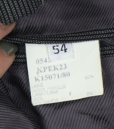 Kenzo Men's Grey Striped Suit Jacket UK 44, Classic Formalwear