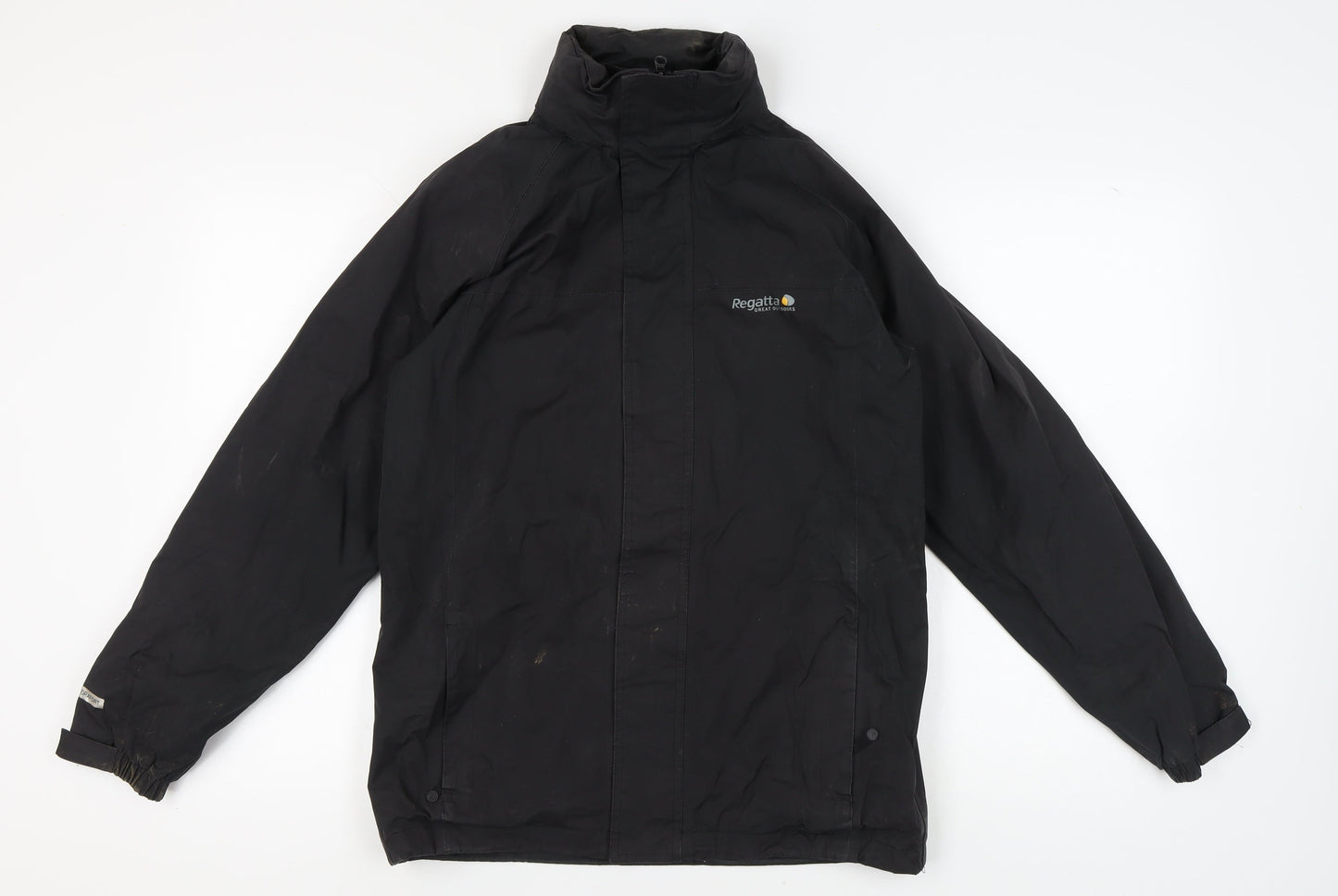 Regatta Men's Black Waterproof Rain Coat, Size 34, Outdoor Hiking