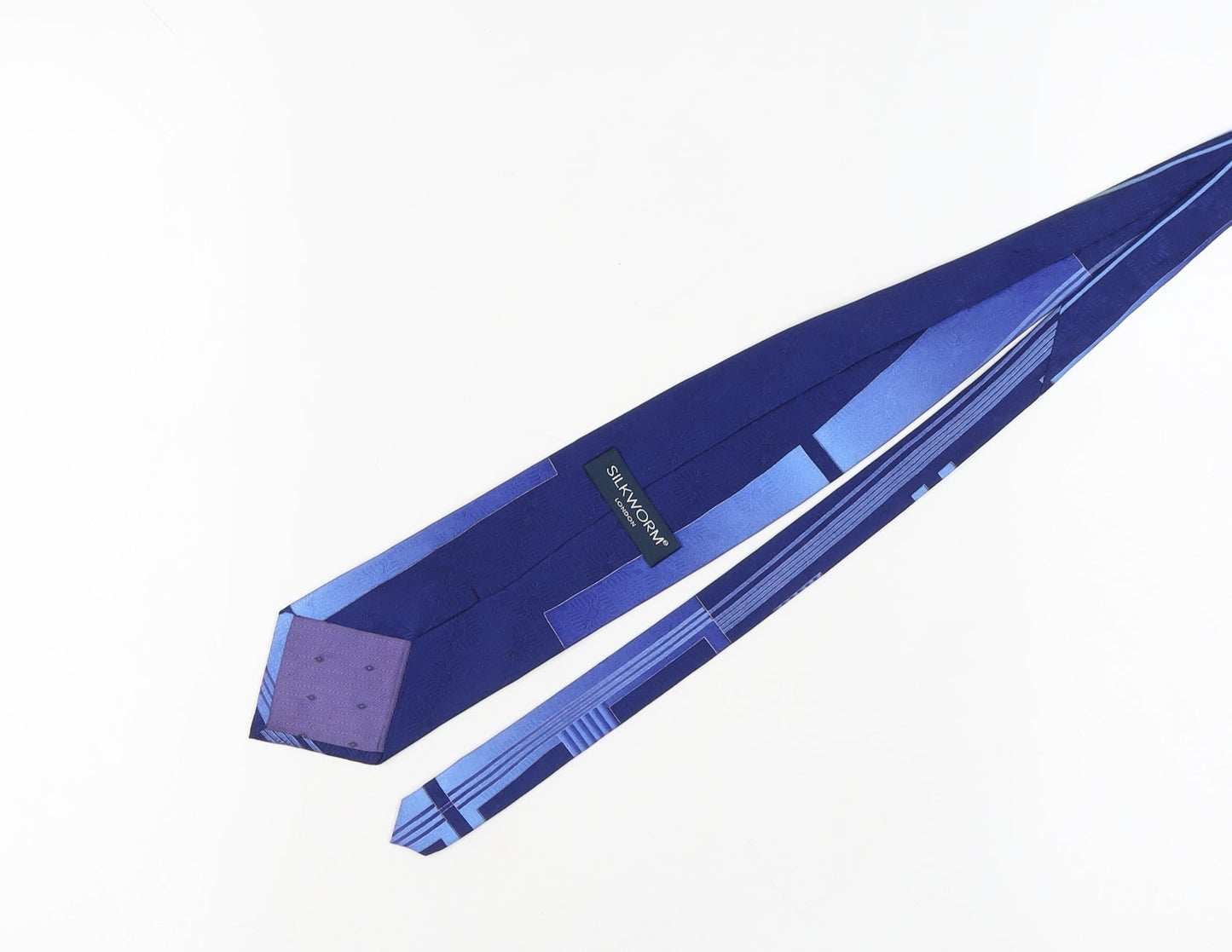 Silkworm Men's Blue Geometric Handmade Silk Tie