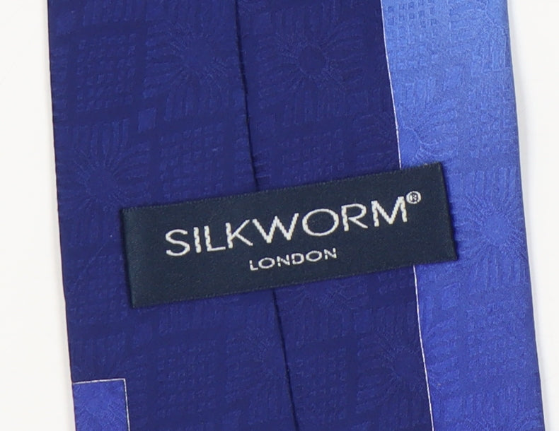 Silkworm Men's Blue Geometric Handmade Silk Tie