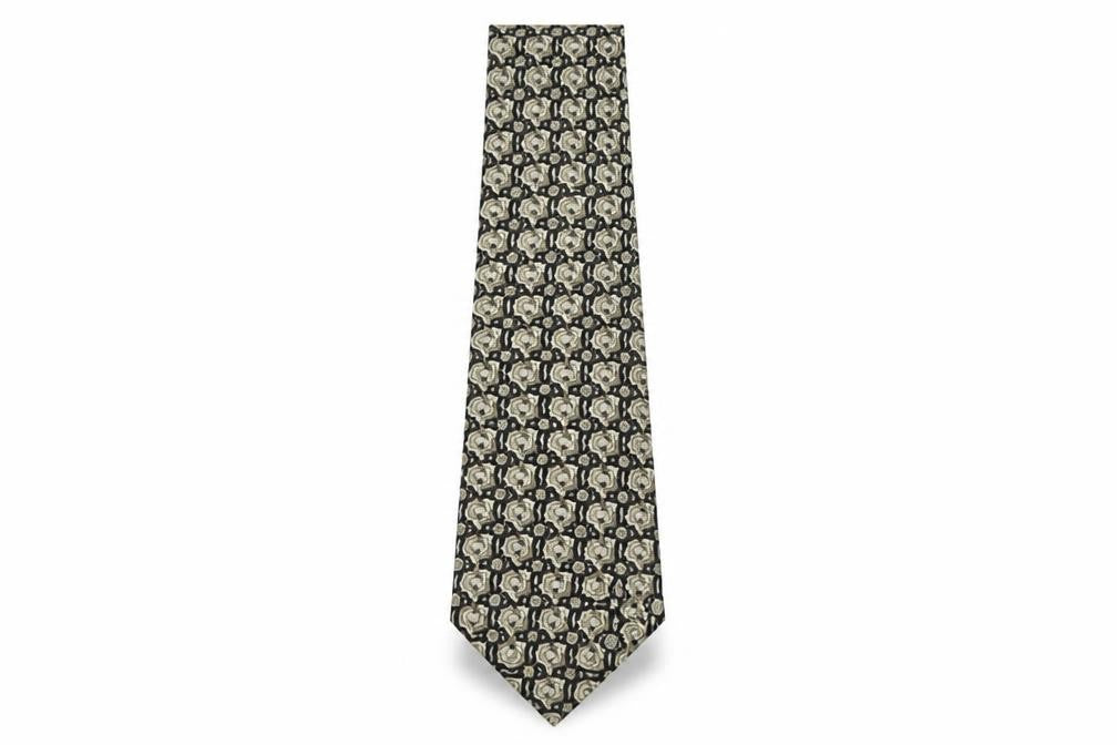 Keith Morgan Men's Black Geometric Silk Tie