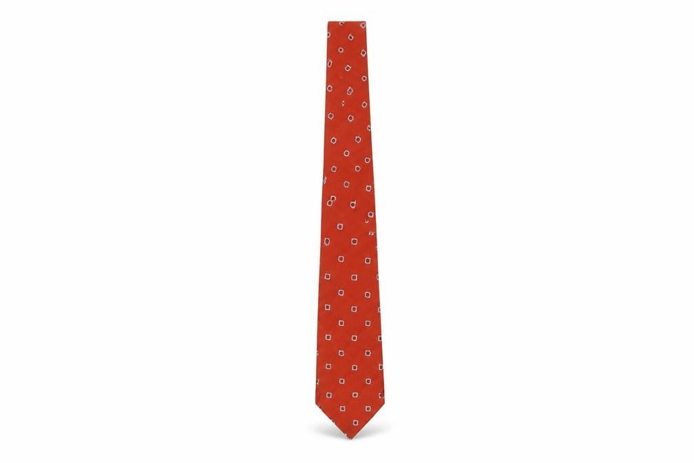 Marks and Spencer Men's Red Geometric Silk Tie