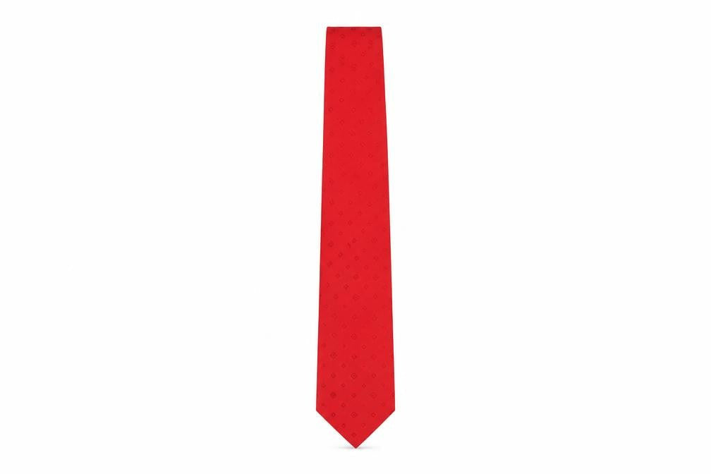 Barton Moda Red Silk Geometric Handmade Men's Tie